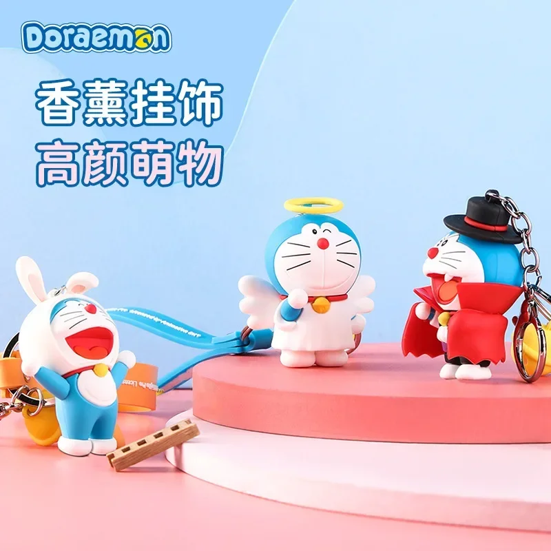 

Kawaii Doraemon Aromatherapy Keychain Cute Cartoon Angel Demon Modeling Car Key Chain Bag Aromatherapy Pendant Gift