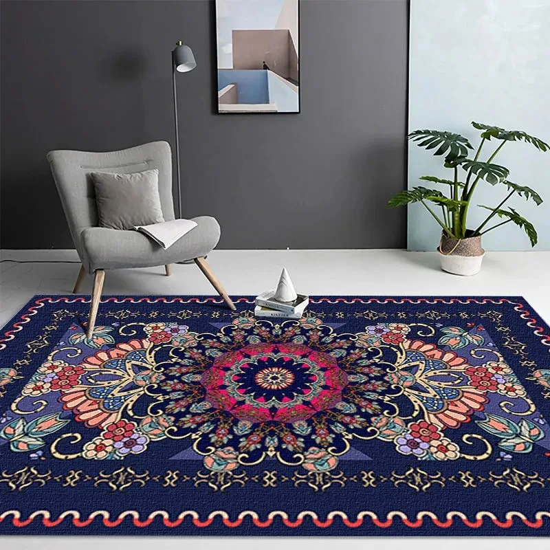 

Nordic Ethnic Style Sofa Coffee Table Lounge Carpet Decoration Home Floor Mat Retro American Living Room Carpet Bedroom Bedside
