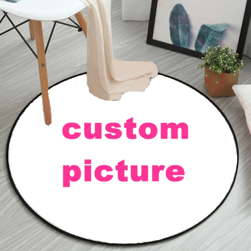 

Custom Picture Round Carpets Customized Design DIY Your Photo 3D Floor Mat For Living Room Bedroom Decor Anti Slip Area Rugs POD