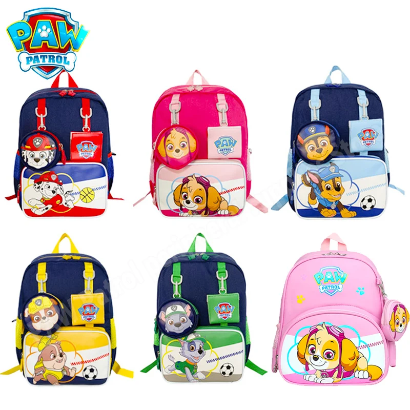 

2023 Paw Patrol Cartoon Backpack Anime Skye Everest Marshall Chase Pat Paw Patrol Backpack for Boys Girls Birthday Toy