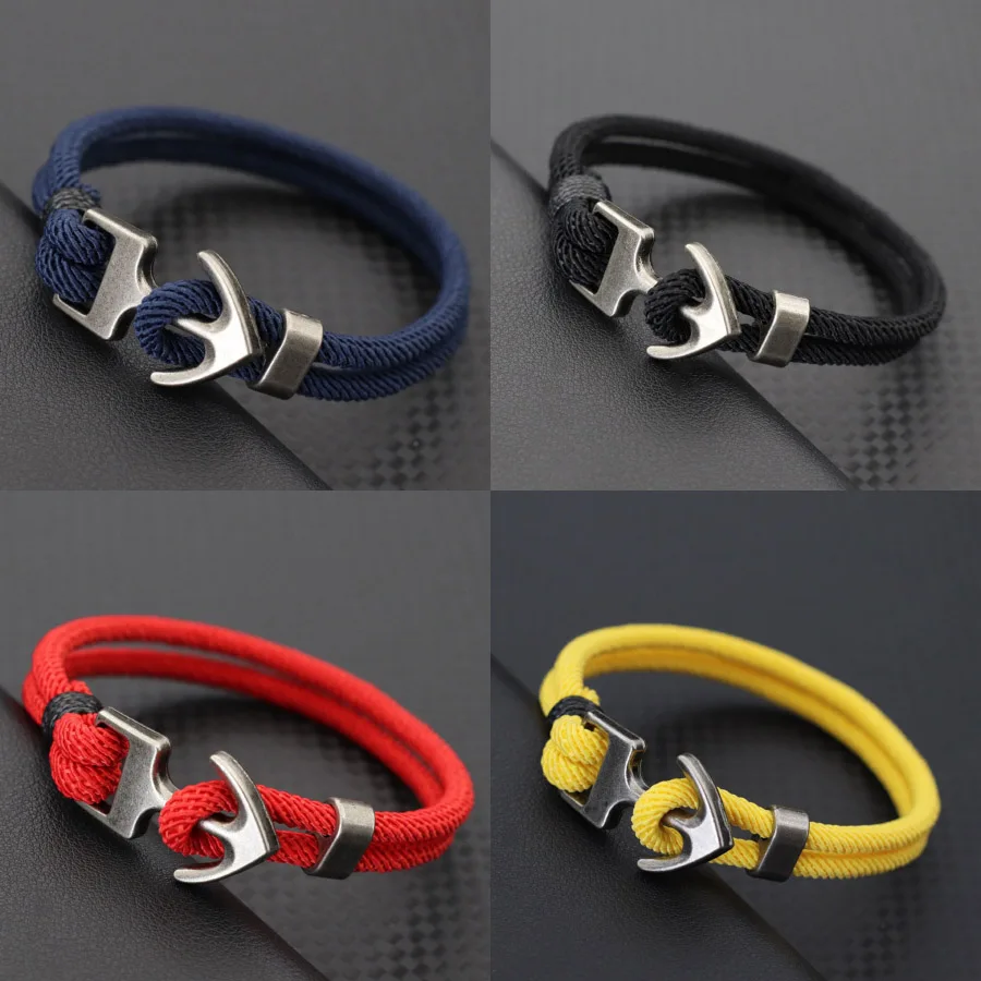 8 стилей браслет с якорем в стиле ретро для мужчин класс A 4 мм миланский веревкой