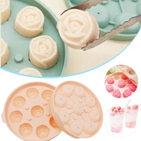 3d silicone rose shape ice cubes tray multipurpose diy ice ball stencil durable diy ice ball template for home kitchen bar