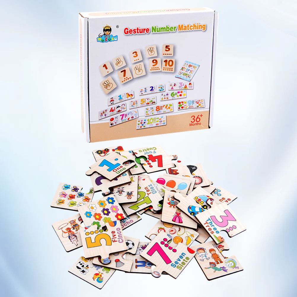 

1 Set of Number Matching Puzzle Kids Enlightenment Jigsaw Puzzle for Home Kids