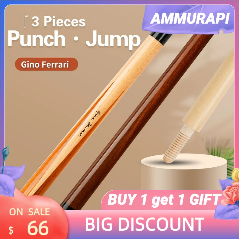 

New Arrival Billiard Punch Jump Cue Stick 3 Pieces Billiard Break Jump Cue Professional Billar Cue Powerful 13mm Bakelite Tip
