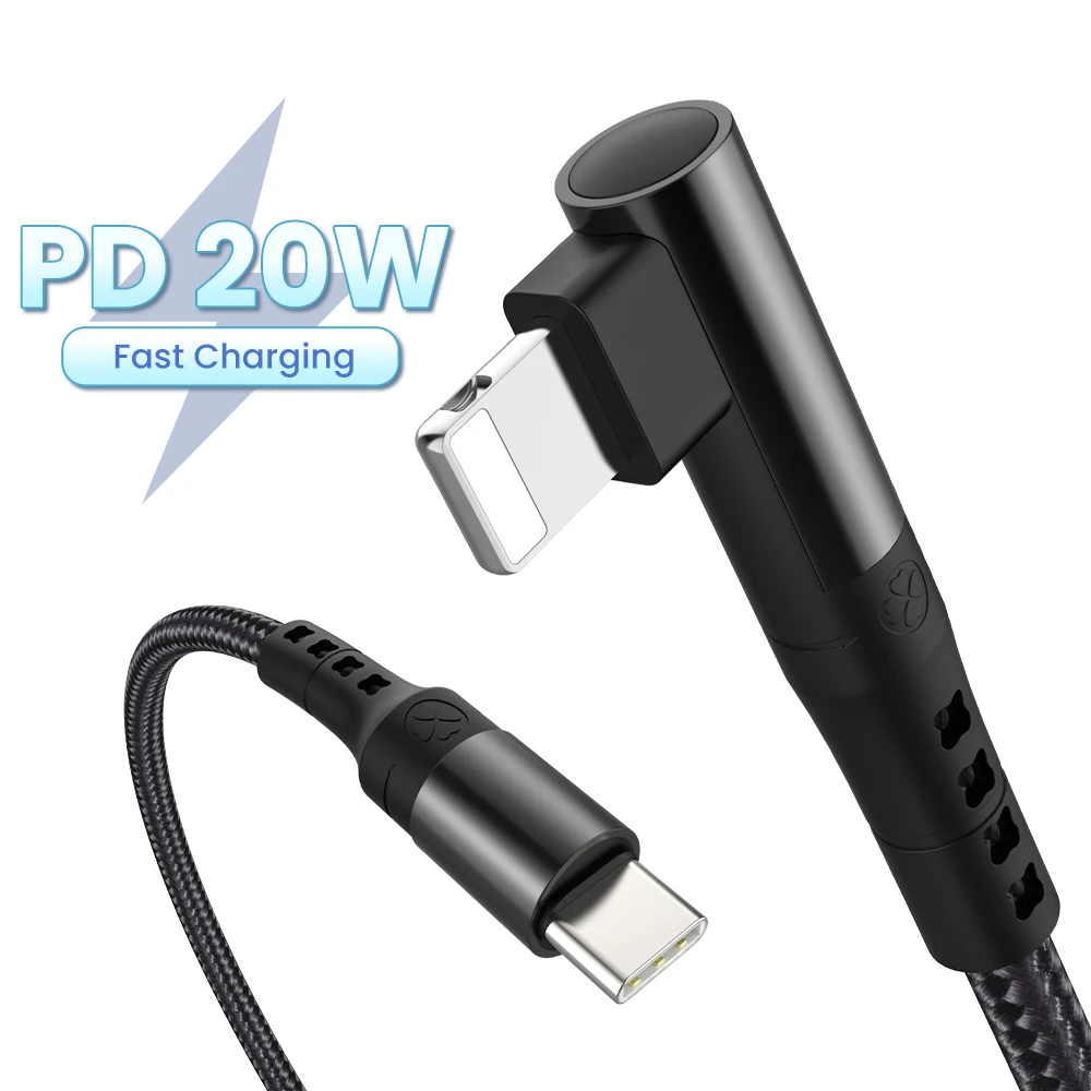

Кабель для передачи данных с разъемами USB Type-C и 8 Pin, 3 А, 90 градусов
