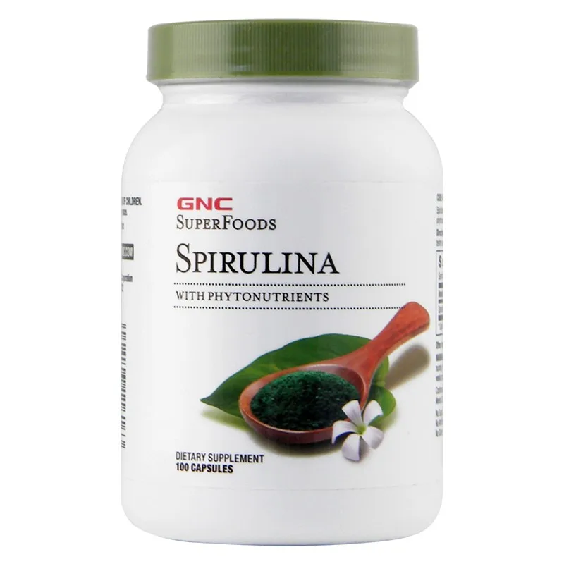 

Spirulina Natural blue-green Microalgea Source Essential Phytonutrients 100 Capsules Free Shipping