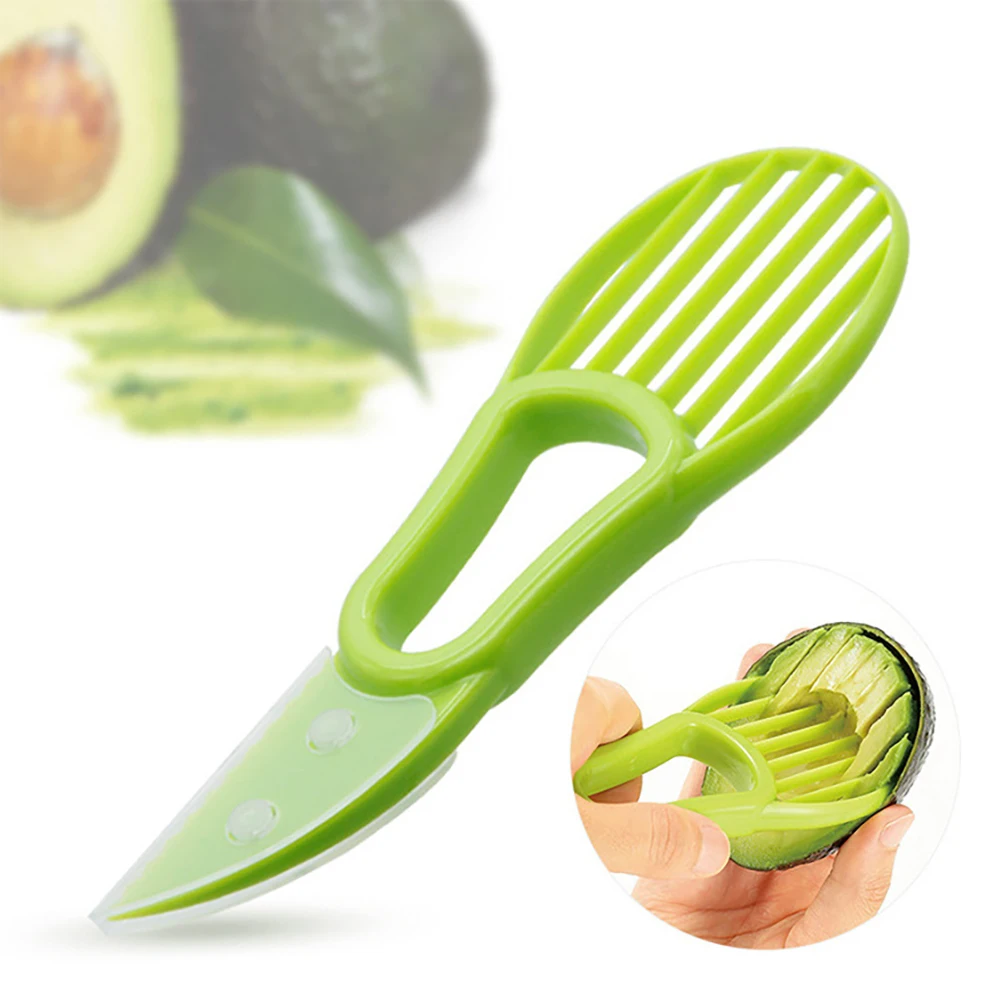 

Avocado Slicer 3 In 1 with Silicon Grip Handle Avocado Shea Corer Splitter Pitter Cutter Pit Remover Multifunctional Fruit Knife