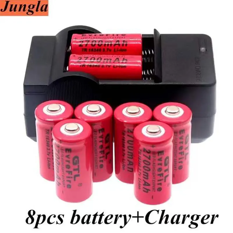 

2700mAh Rechargeable 3.7V Li-ion 16340 Batteries CR123A Battery For LED Flashlight Travel Wall Charger For 16340 CR123A Battery