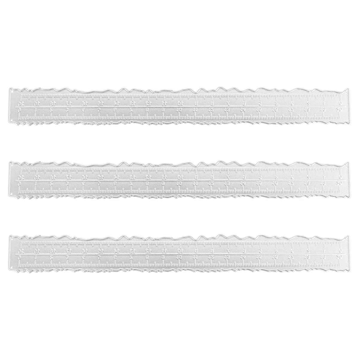 

3 Pieces 8.4 Inches Metal Irregular Edges Ruler Edges Ruler for Card Making Scrapbooking School