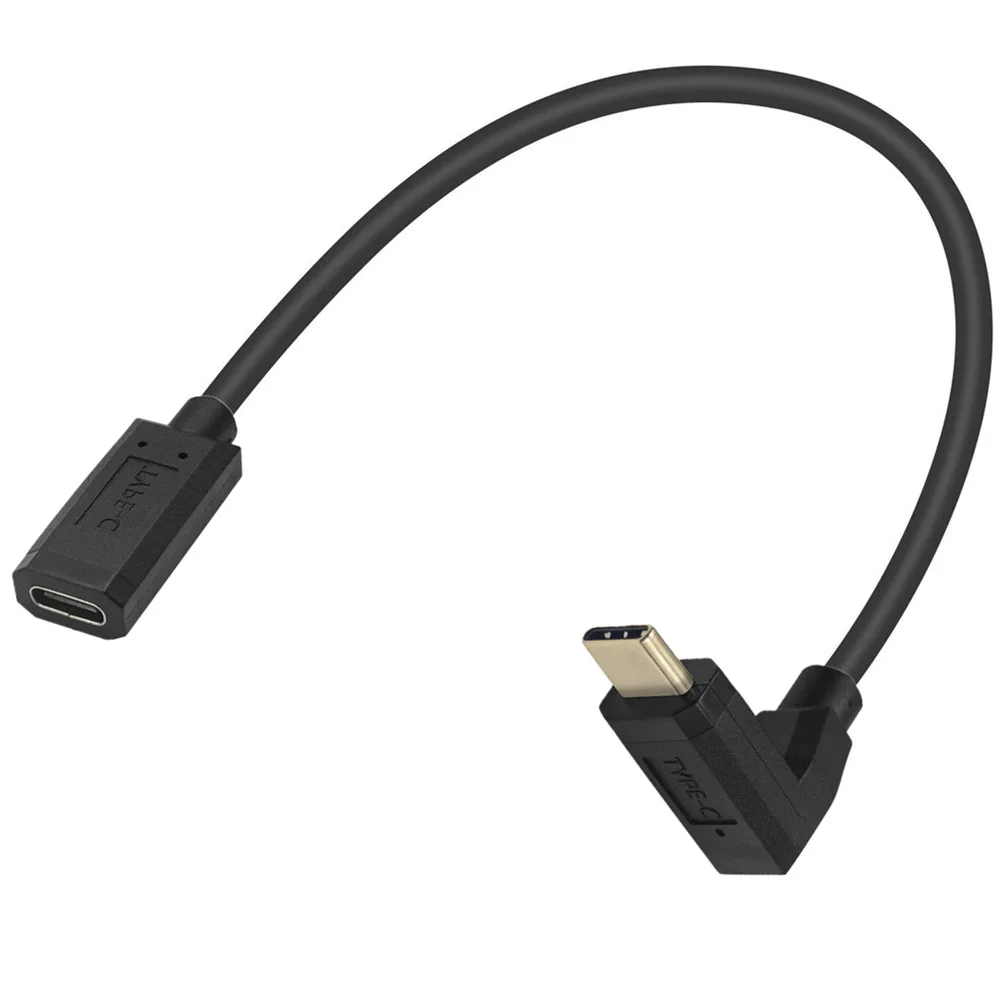

Standard 16-core gold-plated elbow over 3A current USB3.1 Type-C male-to-female data extension cable reversible plug, 0.3m, 0.6m