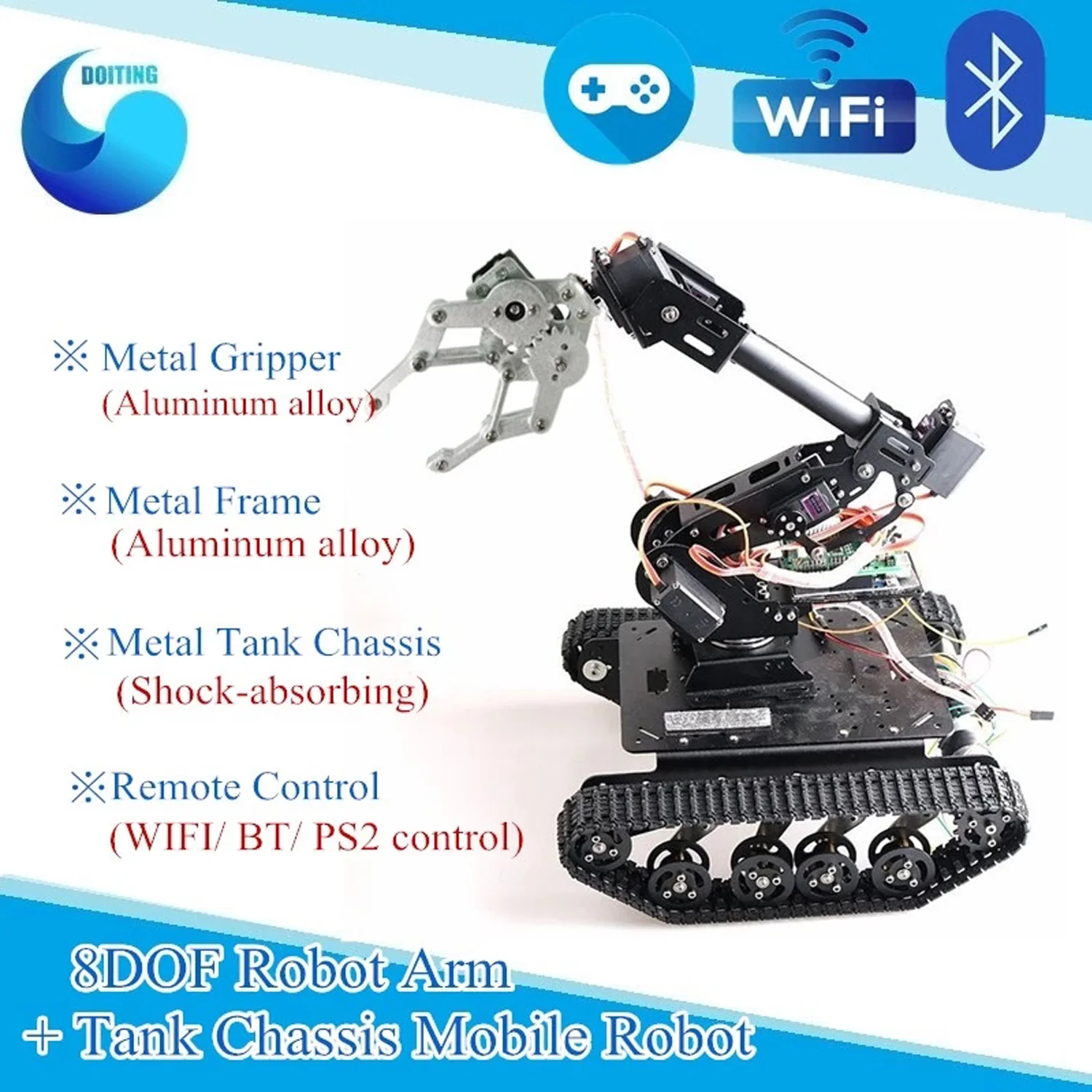 Мобильный робот 8DOF Rbot Arm с Wi-Fi/BT/ручным управлением амортизационная подставка для