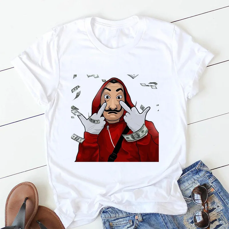 

Money Heist Harajuku T Shirts Women La Casa De Papel Hip Hop T-shirts Fashion House Of Paper Tshirt Fashion Tops New Tees Female