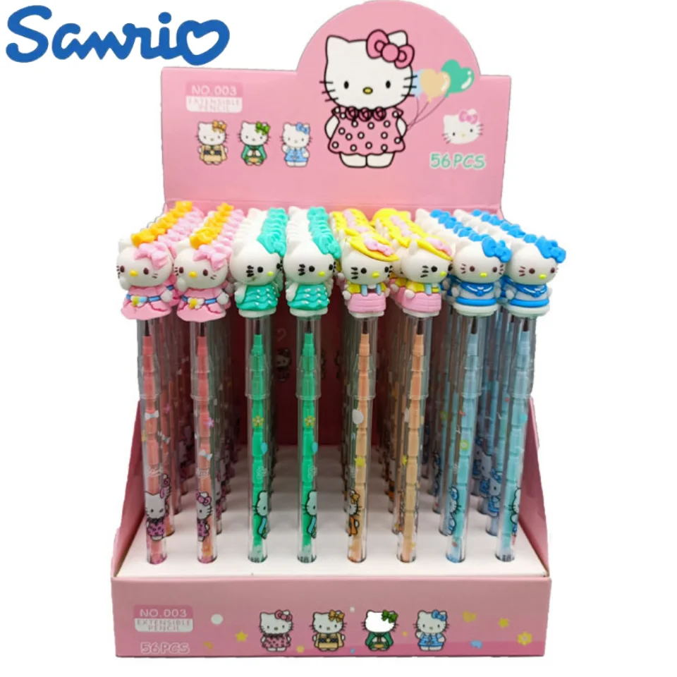 

56pcs Sanrio Unsharp Bullet Pencil Hello Kitty My Melody Student Silicone Tip Writing Pencil School Stationery Supply Wholesale
