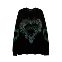 spring 2022 womens fashion gothic punk green embroidery long sleeve hoodies women y2k oversize harajuku streetwear sweatshirts