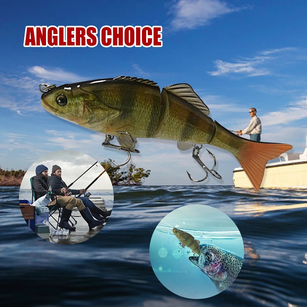 

ABS Lifelike Crankbait Bait Triple Jig Hooks 15cm 50g Wobblers Lures 3 Segments Multi Jointed Gear Tools Accessories