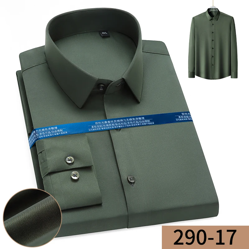 Nova camisa xadrez masculina de alta qualidade algodão botão colarinho de manga comprida camisa formal masculina negócio