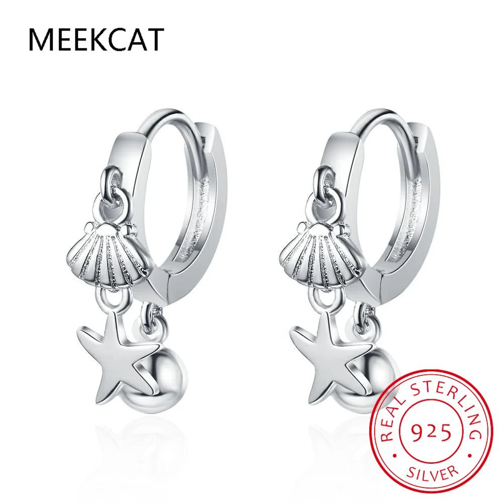 100% настоящее серебро 925 серьги-кольца Seastar Jingling Bell ювелирный подарок для школьниц