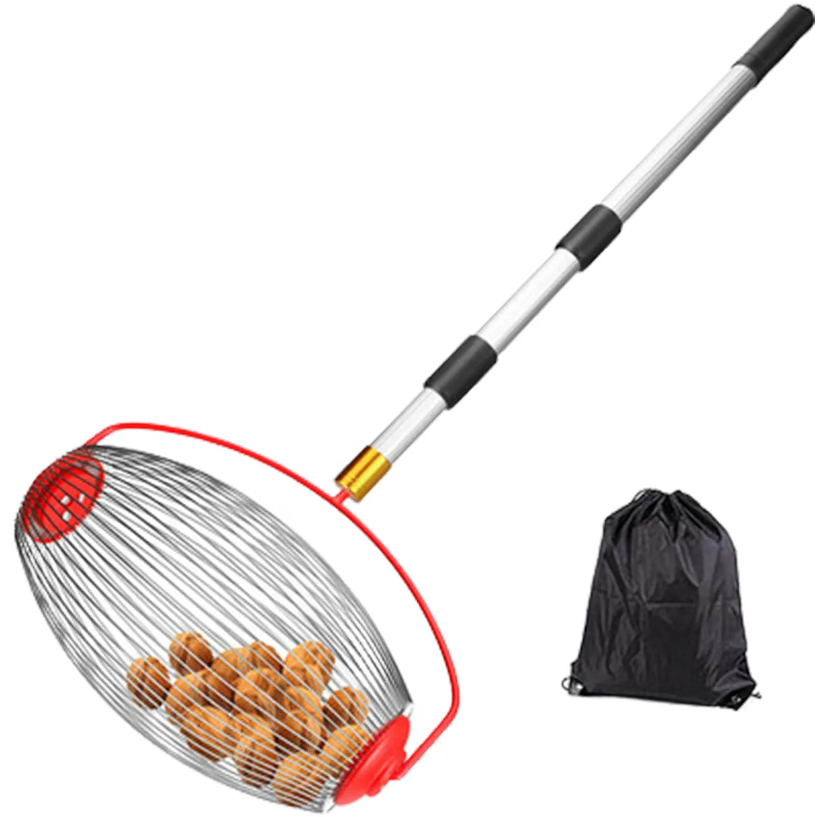 

Walnuts Chestnuts Harvester Roller Nut Collector Adjustable Aluminum Alloy Ball Garden Fruit Picker Family Orchards Tool