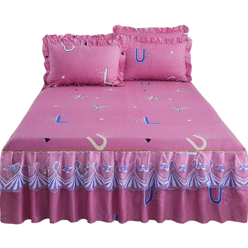 Корейская юбка-кровать цельное кружевное покрывало J утолщенное принцессы Sle