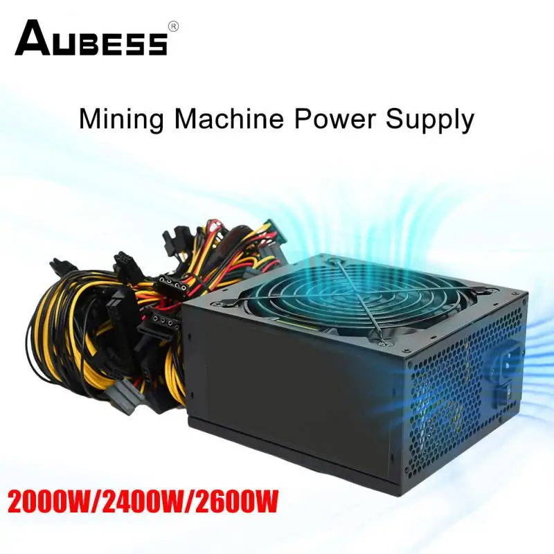 

ATX 2600W Miner Power Supply For All Kinds Of Graphics Machine Connectable 8GPU 95% Efficiency Bitcoin Ethereum Mining 160V-240V
