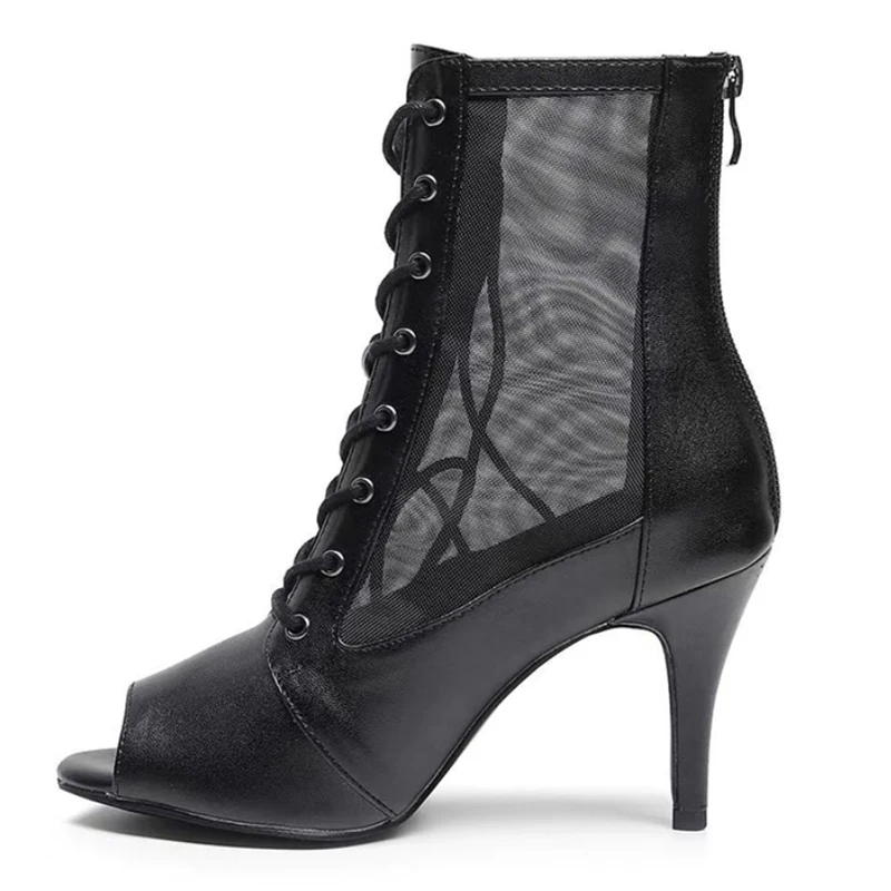 Latin Dance Boots For Women Elegant Stilettos Rubber Sole Outdoors 11CM High Heels Ballroom Dancing Salsa Shoes For Ladies HROYL