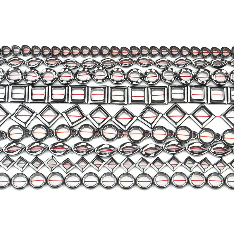 

9 Types Natural Hematite Beads Black Hollow Hematite Loose Beads, Used In Jewelry Making DIY Bracelet and Necklace Accessories