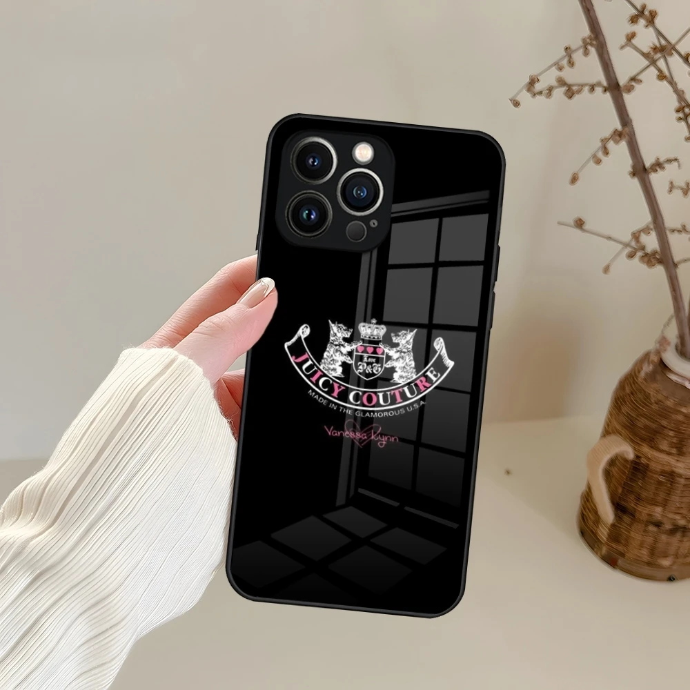 Чехол для телефона J-Juicy C-Couture iPhone 15 13 14 16 12 11 Pro XS Max Plus Mini X XR SE2020 чехол из закаленного