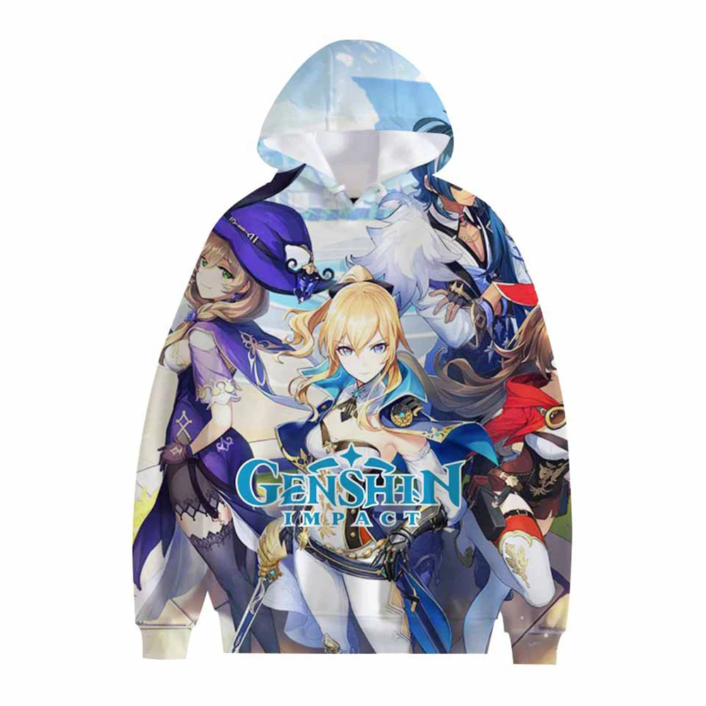 

2021 Anime Genshin Impact Hoodies Game Girl 3D Print Streetwear Men Women Fashion Oversized Sweatshirts Hoodie Boys Pullover