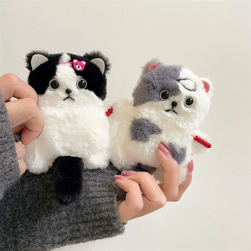 

Korean Kawaii Plush Cat Earphone Case For Apple Airpods Pro 2 3 1 Cover Cartoon Fur Fluffy Headphone Charging Cases For Airpod 3