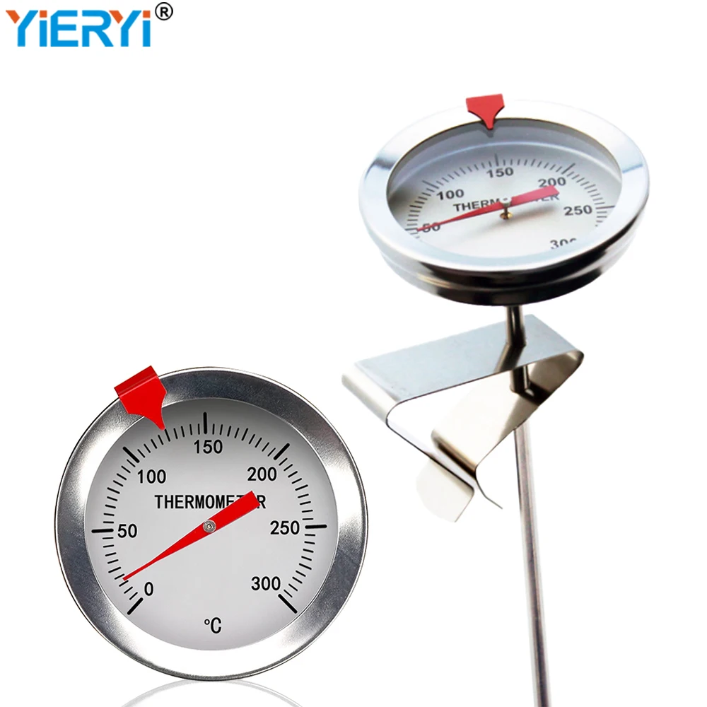 150mm 300mm Food Thermometer Kitchen Temperature Meter Instant Read Stainless Steel Metal Sensor for Cooking BBQ Oil Fried Milk