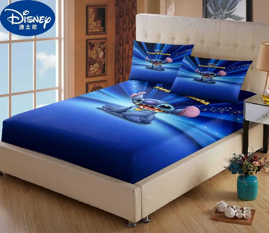 

Комплект постельного белья из мультфильма Disney, простыня и наматрасник, детский мультяшный комплект для кровати, односпальное и Двухспально...
