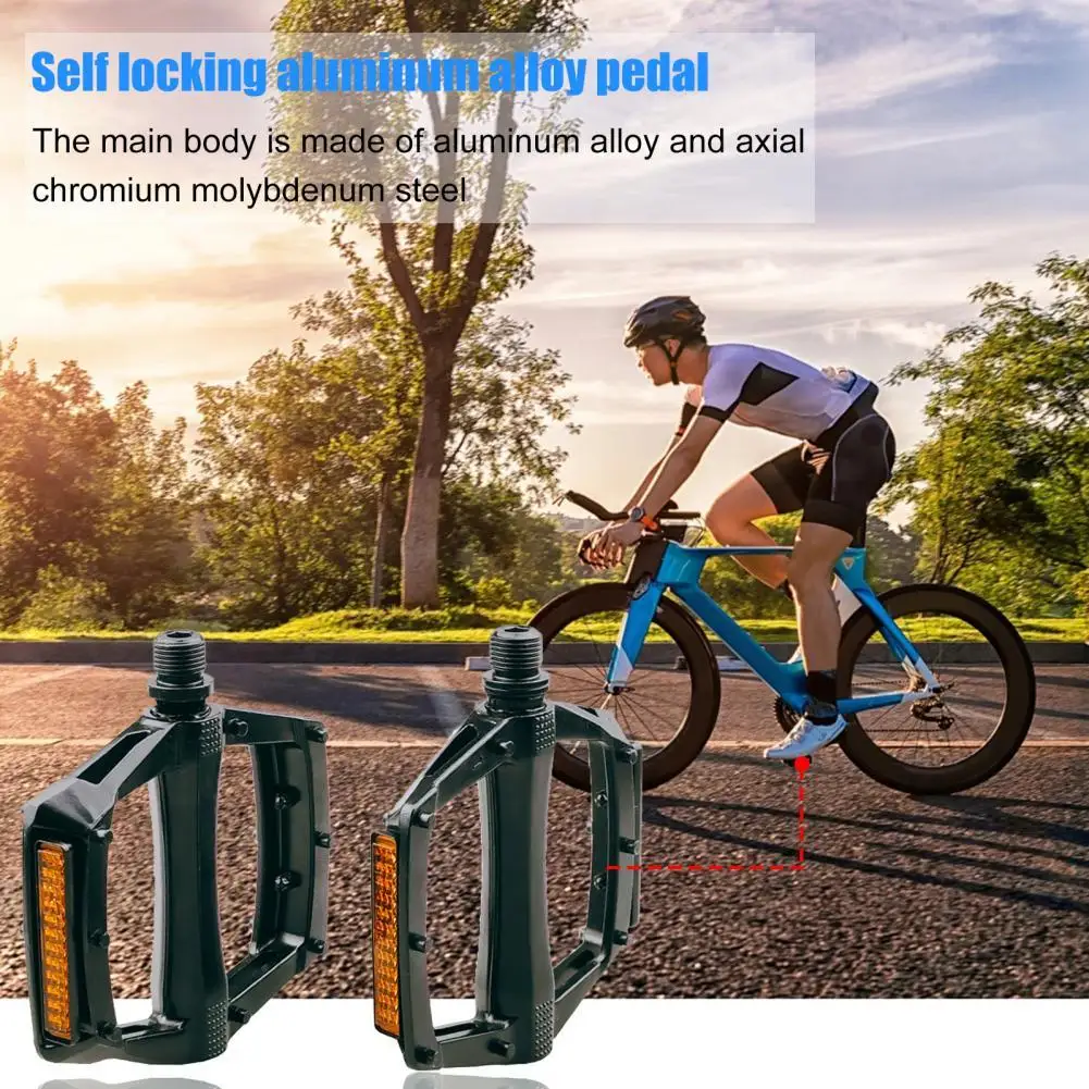 

2Pcs Bicycle Pedals Labor-saving Triangle Structure Aluminum Alloy Strong Strength Pedal Adapters with Reflector for Outdoor