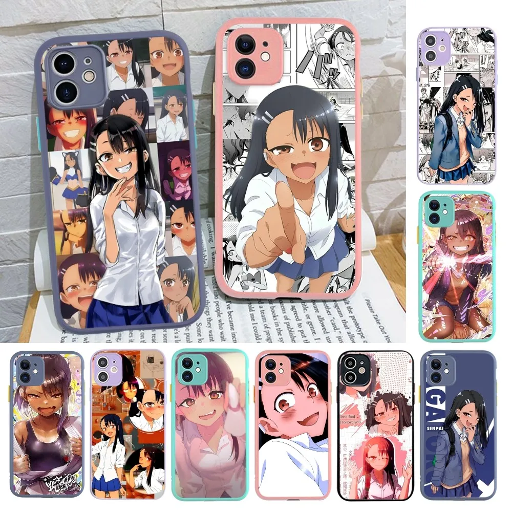 Чехол для телефона Nagatoro San Anime iPhone 14 11 12 13 Mini Pro Max 8 7 Plus X XR XS MAX полупрозрачный