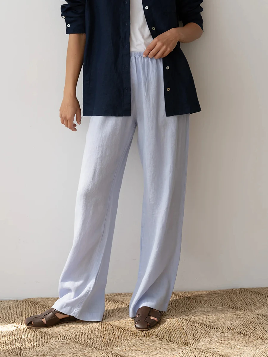 Брюки женские эластичные однотонные Свободные повседневные удобные штаны с