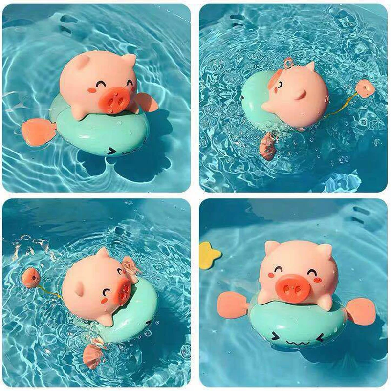 

Bathroom Toys Pig on Fish Nose Water Spraying Novelty Bath Toy Pool for Baby Shower Kids Play Water Bath Time Clockwork Dabbling