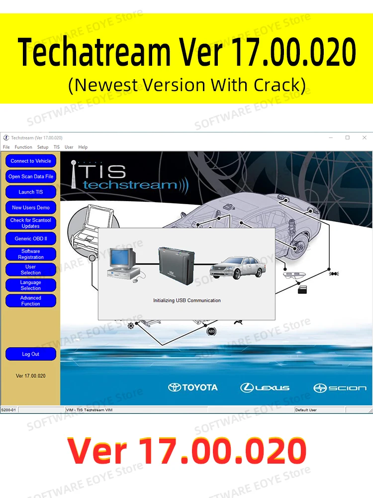 Сканер Mini VCI Techstream V17.00.020 OTC, автомобильное ...