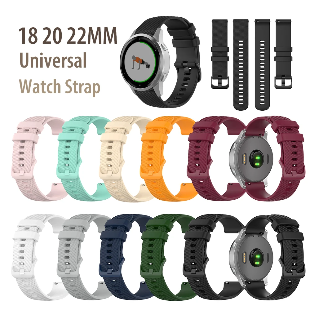 

Ремешок силиконовый для Garmin Vivoactive 3 4 4s, браслет для Samsung Gear S3 Frontier Galaxy Watch 3, 20 мм 22 мм, 18 мм