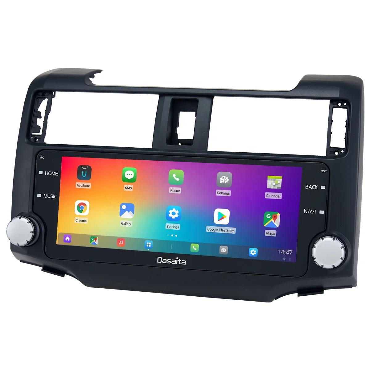 Автомобильный DVD-плеер Dasaita Vivid 10 2 дюйма для 4runner 2014 -2018 с черной рамкой 1280*480 IPS Carplay