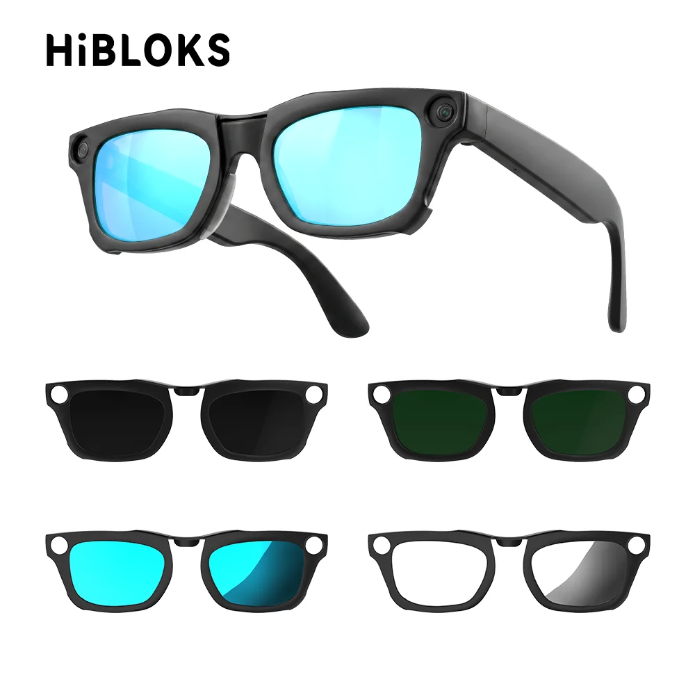 Фото Клипсы HIBLOKE для Ray-Ban Meta Blayzer RW7001 50-19, стандартные аксессуары для умных очков, матовые поляризационные клипсы-солнцезащитные очки, линзы №1