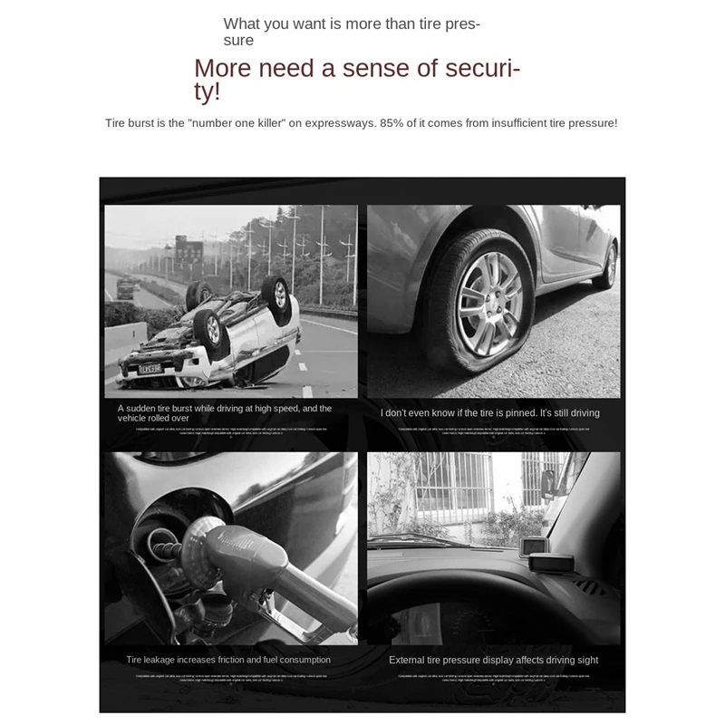 Система контроля давления в шинах TPMS дисплей охранная сигнализация пластик для