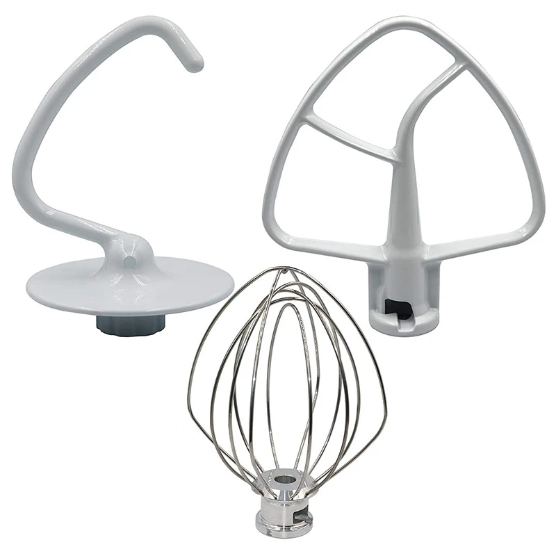 

Mixer Kit For KSM150 Includes Dough Hook Wire Whip And Coated Flat Beater, 3 Pieces Stand Mixers Repair Set Compatible