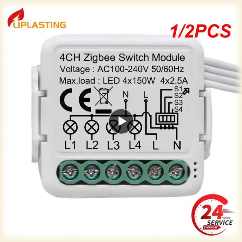 

Модуль переключателя Tuya Smart ZigBee 3,0, 10 А, 1/2 шт.