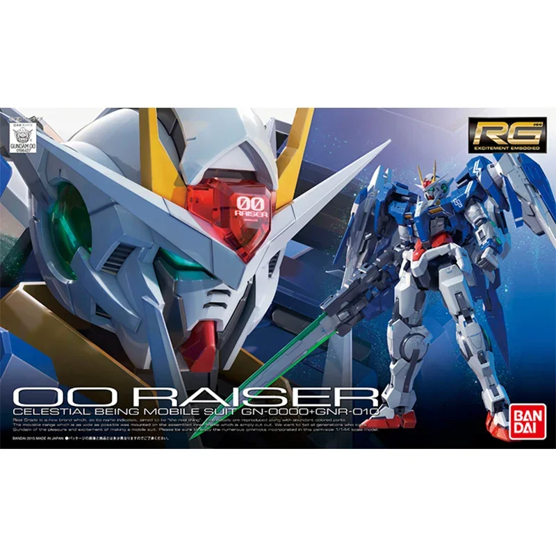 Прямая доставка Bandai оригинальная аниме-коллекционная модель GUNDAM RG 1/144 00 RAISER