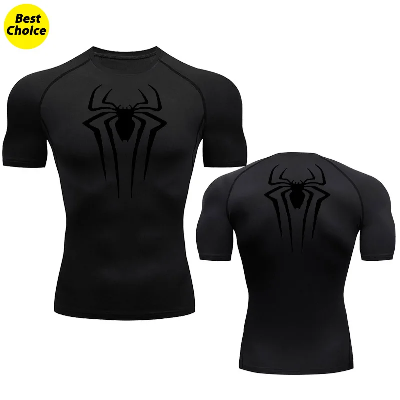 

Компрессионные рубашки с принтом для мужчин, тренировочная футболка для спортзала, яркий базовый слой, Спортивная быстросохнущая эластичная футболка, топы