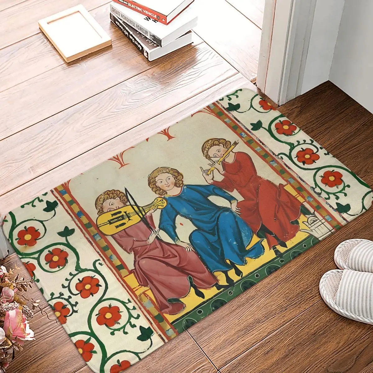 

Instruments Non-slip Doormat MEDIEVAL MUSIC AND MUSICIANS Bath Kitchen Mat Outdoor Carpet Flannel Pattern Decor