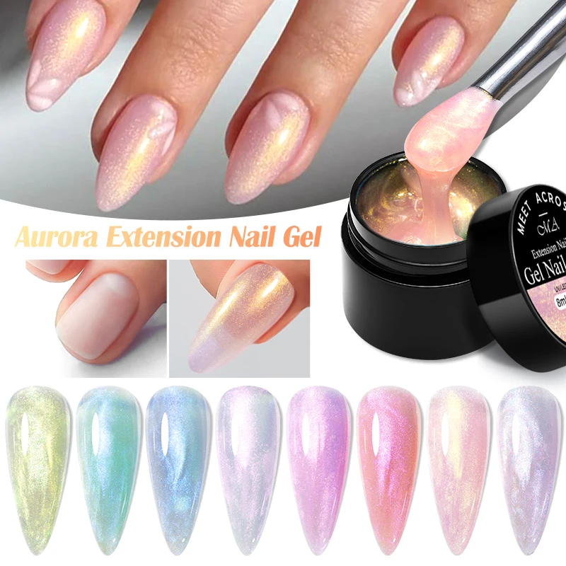 MEET ACROSS 8 мл Aurora Extension Gel Nail Polish Синий Розовый Фиолетовый Гель для дизайна ногтей