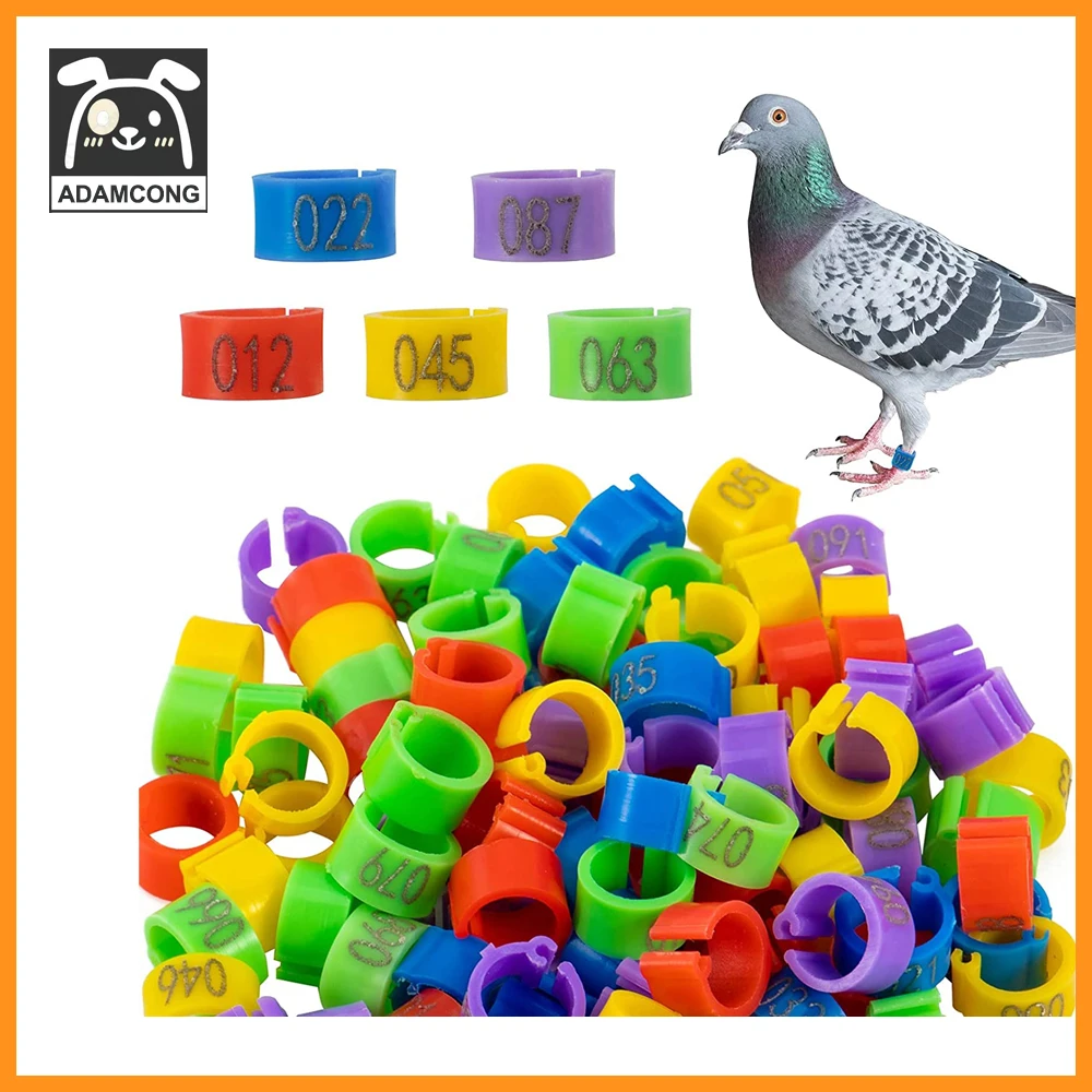 

Chicken Birds Leg Rings, 100 Pieces 8 mm Bird Clip on Leg Rings, TPU Numbered Chicken Birds Identification Leg Bands for