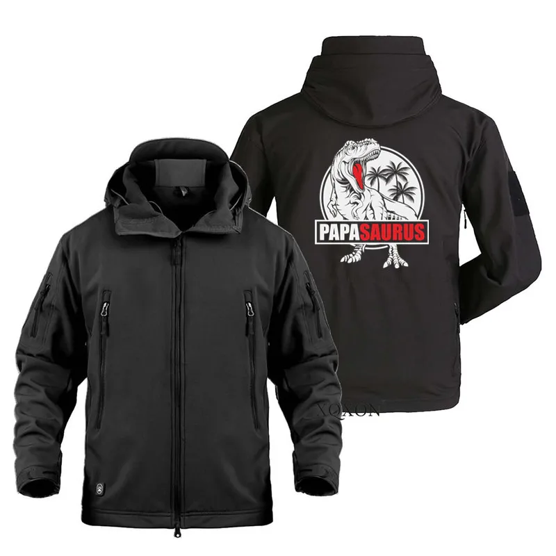 

Мужская модная одежда, трендовая забавная мужская куртка Papasaurus PaPa Saurus, военные уличные водонепроницаемые мягкие куртки для мужчин