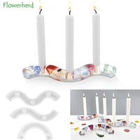 diy crystal epoxy resin molds wavy line s shaped candlestick linear candlestick mirror candle hodler silicone mold home decor