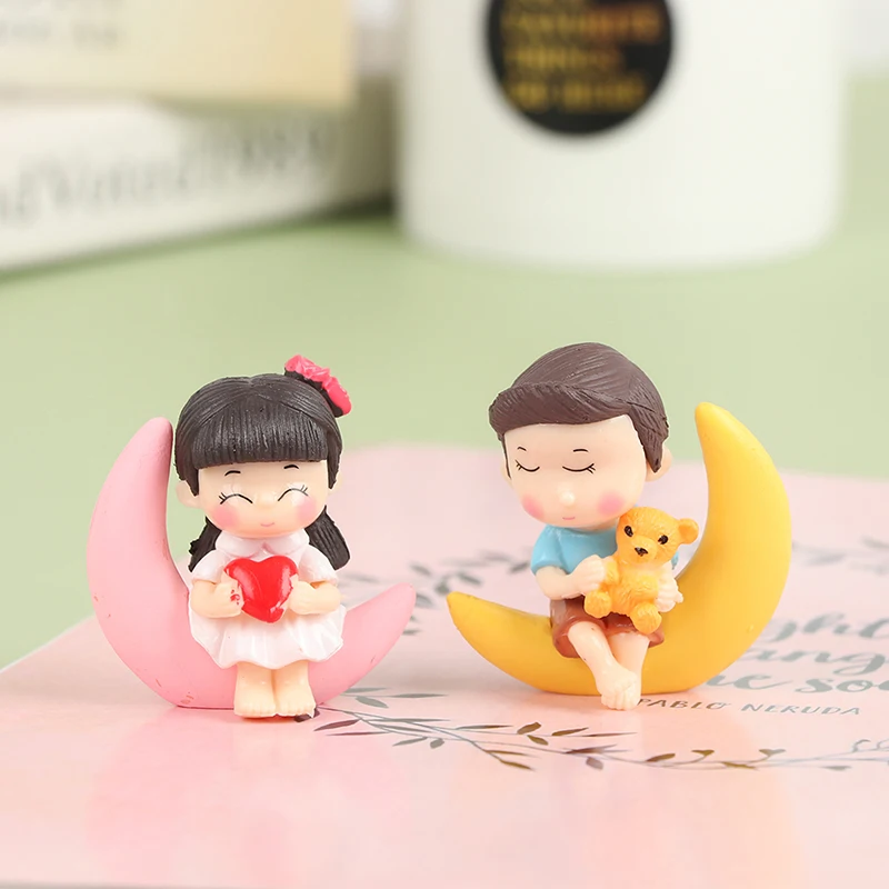 

Миниатюрные настольные фигурки для влюбленных, домашний декор для людей, мальчиков и девочек, модель принцессы Сказочный гном, подарок на день Святого Валентина, кукольный домик